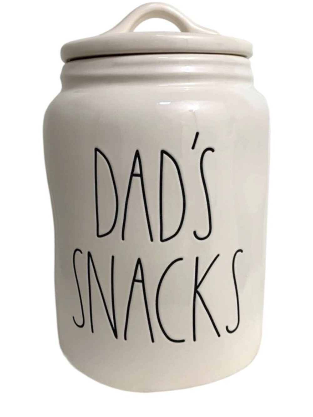 BRAND NEW Rae Dunn DAD’S SNACKS Ceramic Canister storage kitchen organizer 9" XL